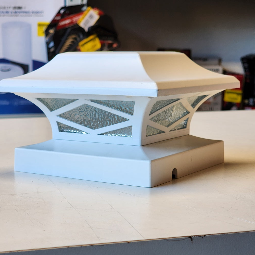 Kingsbridge Solar White Outdoor Integrated LED Dual Lighted Post Cap