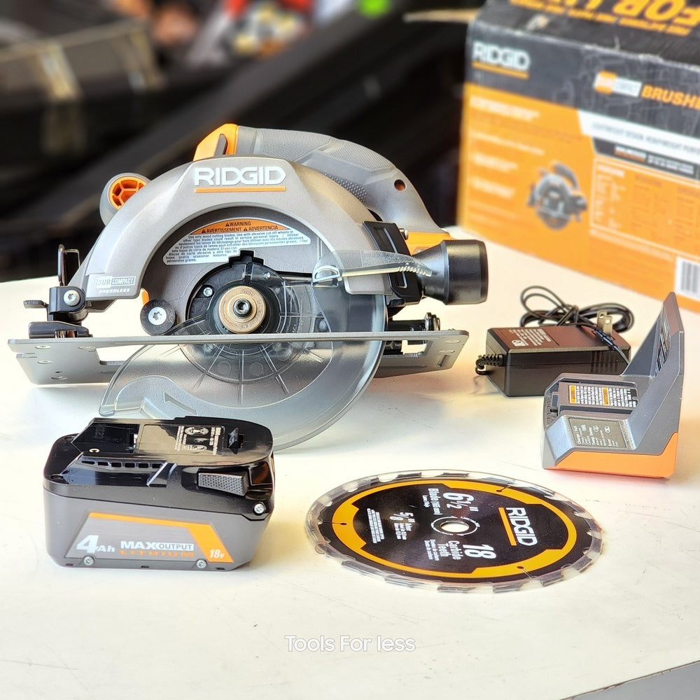 18V SubCompact Brushless Cordless 6-1/2 in. Circular Saw Kit with 4.0 Ah MAX Output Battery and Charger (R8656K)
