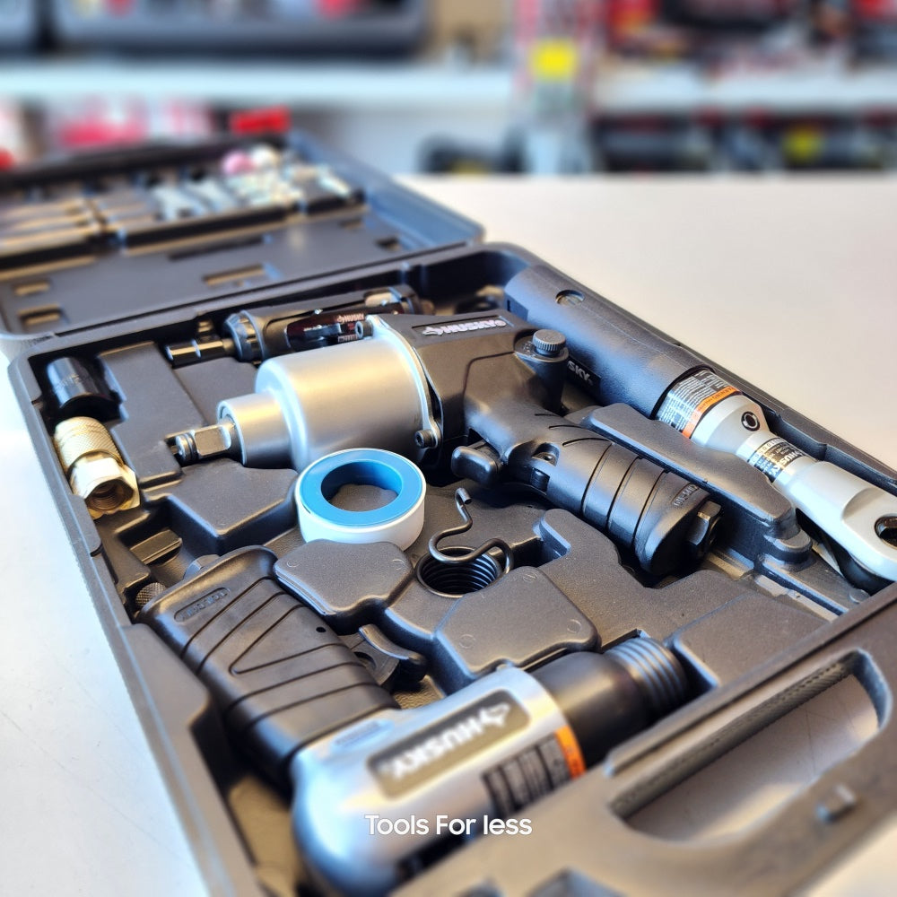 4-Pc Air Tool Kit with 1/2 in. Impact, 3/8 in. Ratchet, Di