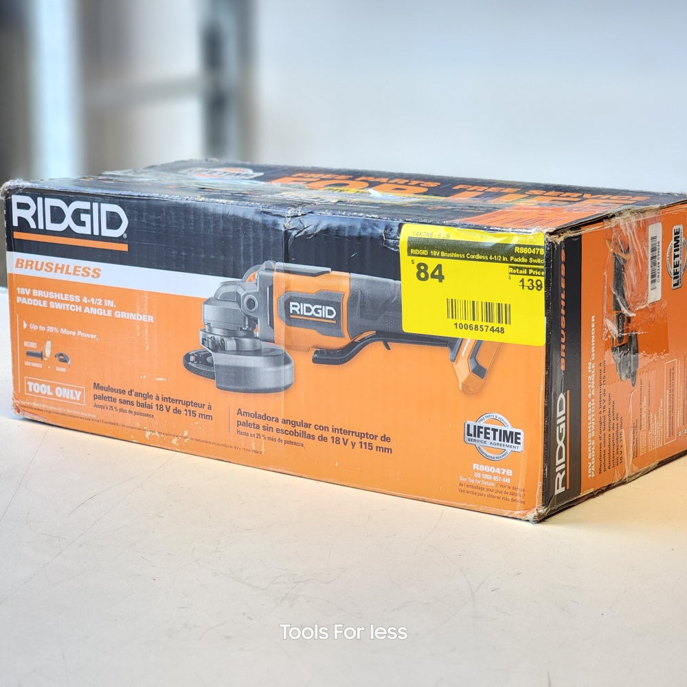 18V Brushless Cordless 4-1/2 in. paddle switch