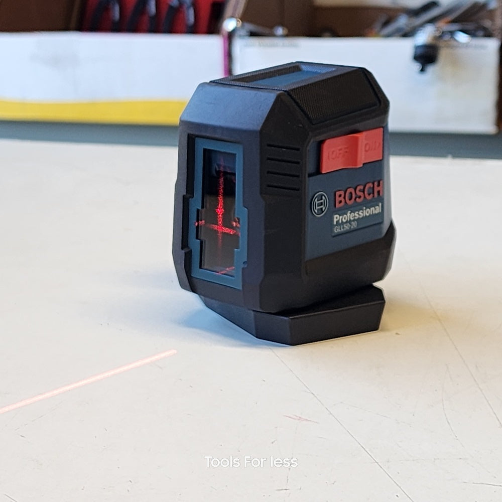 50ft Dual Power Battery Red Beam Self- Levelling Cross-Line Laser