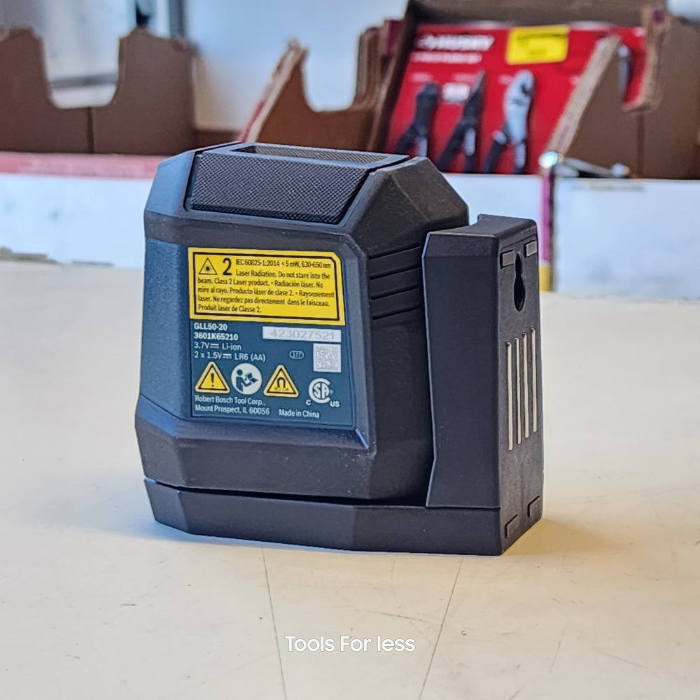 50ft Dual Power Battery Red Beam Self- Levelling Cross-Line Laser