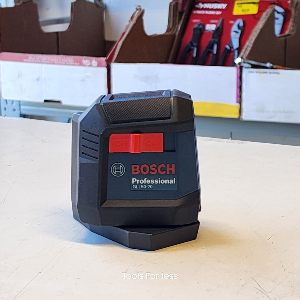 50ft Dual Power Battery Red Beam Self- Levelling Cross-Line Laser