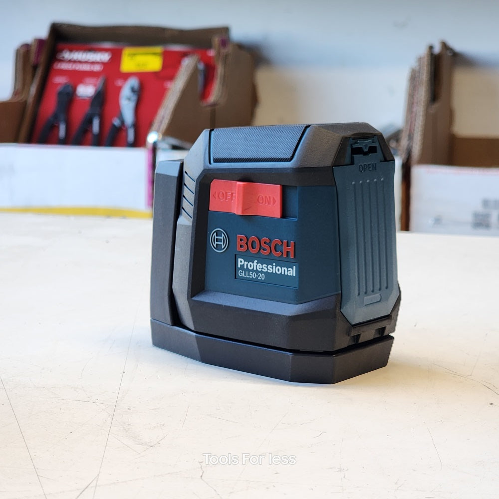 50ft Dual Power Battery Red Beam Self- Levelling Cross-Line Laser