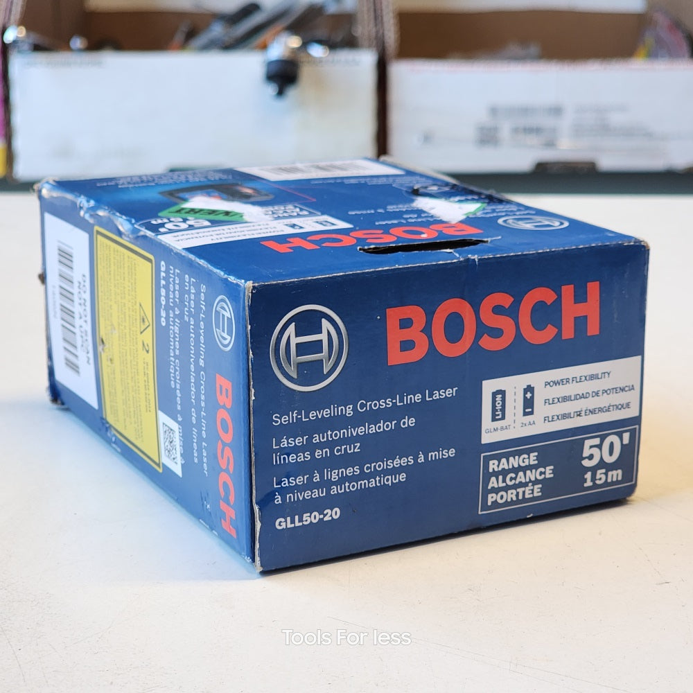 50ft Dual Power Battery Red Beam Self- Levelling Cross-Line Laser