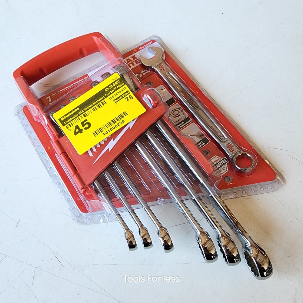 Combination SAE Wrench Mechanics Tool Set (7-piece)