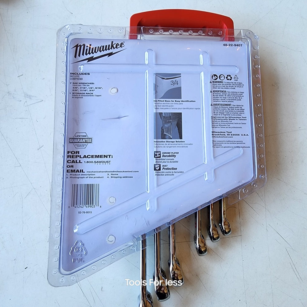 Combination SAE Wrench Mechanics Tool Set (7-piece)