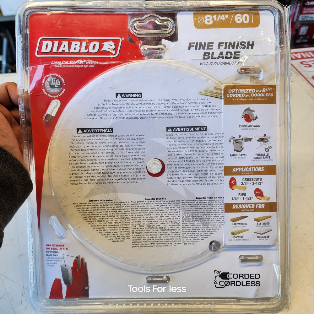 Diablo 8-1/4 in. X 60-teeth Fine Finish Circular Saw Blade