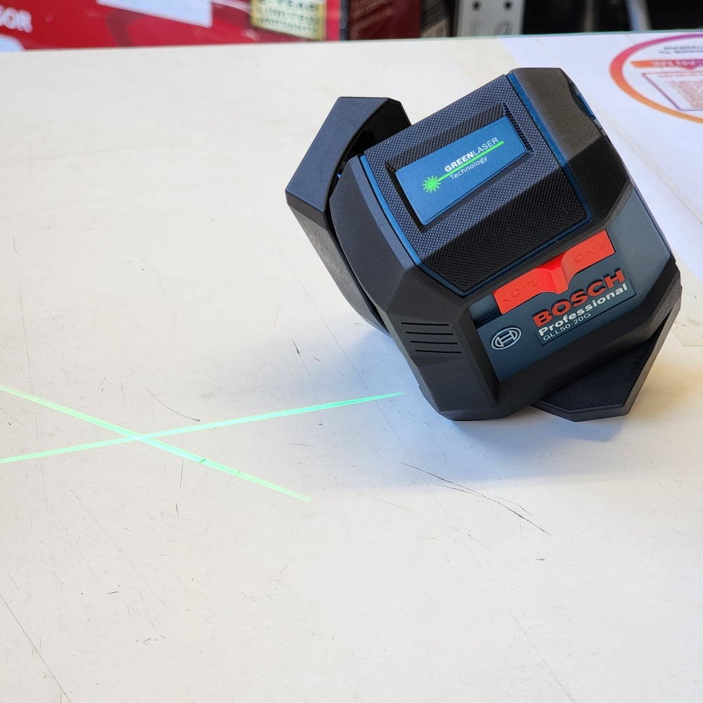 65 ft. Dual Power Battery Green Beam Self-leveling Cross