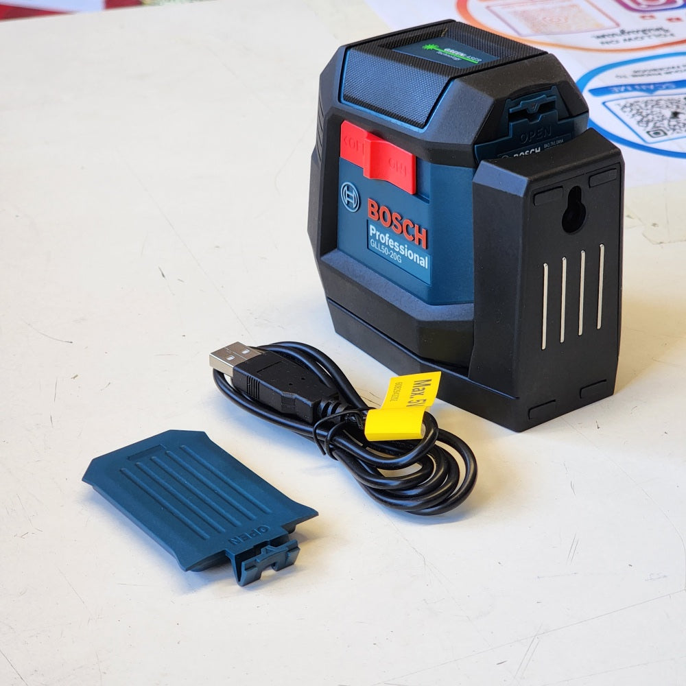 65 ft. Dual Power Battery Green Beam Self-leveling Cross