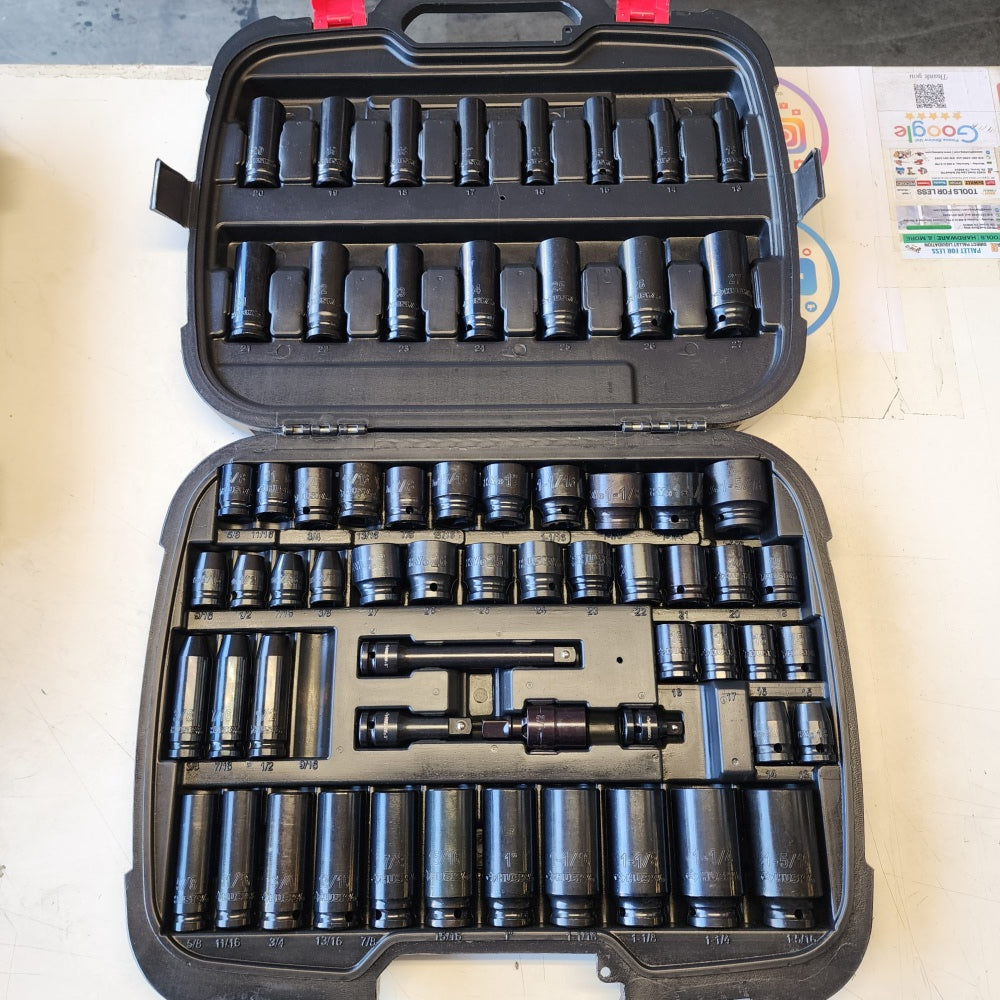 1/2 in. Drive SAE/Metric 6-Point Impact Socked Set 65-piece