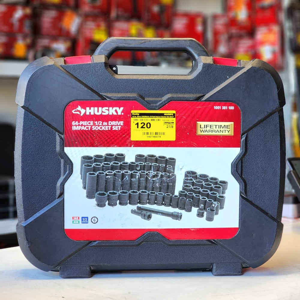 1/2 in. Drive SAE/Metric 6-Point Impact Socked Set 65-piece