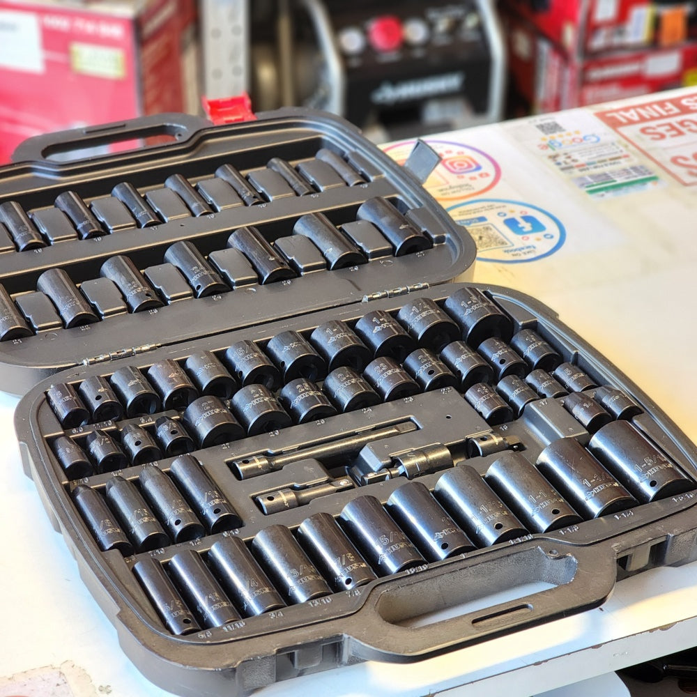 1/2 in Drive SAE/Metric 6-Point Impact Socket Set 64-Piece
