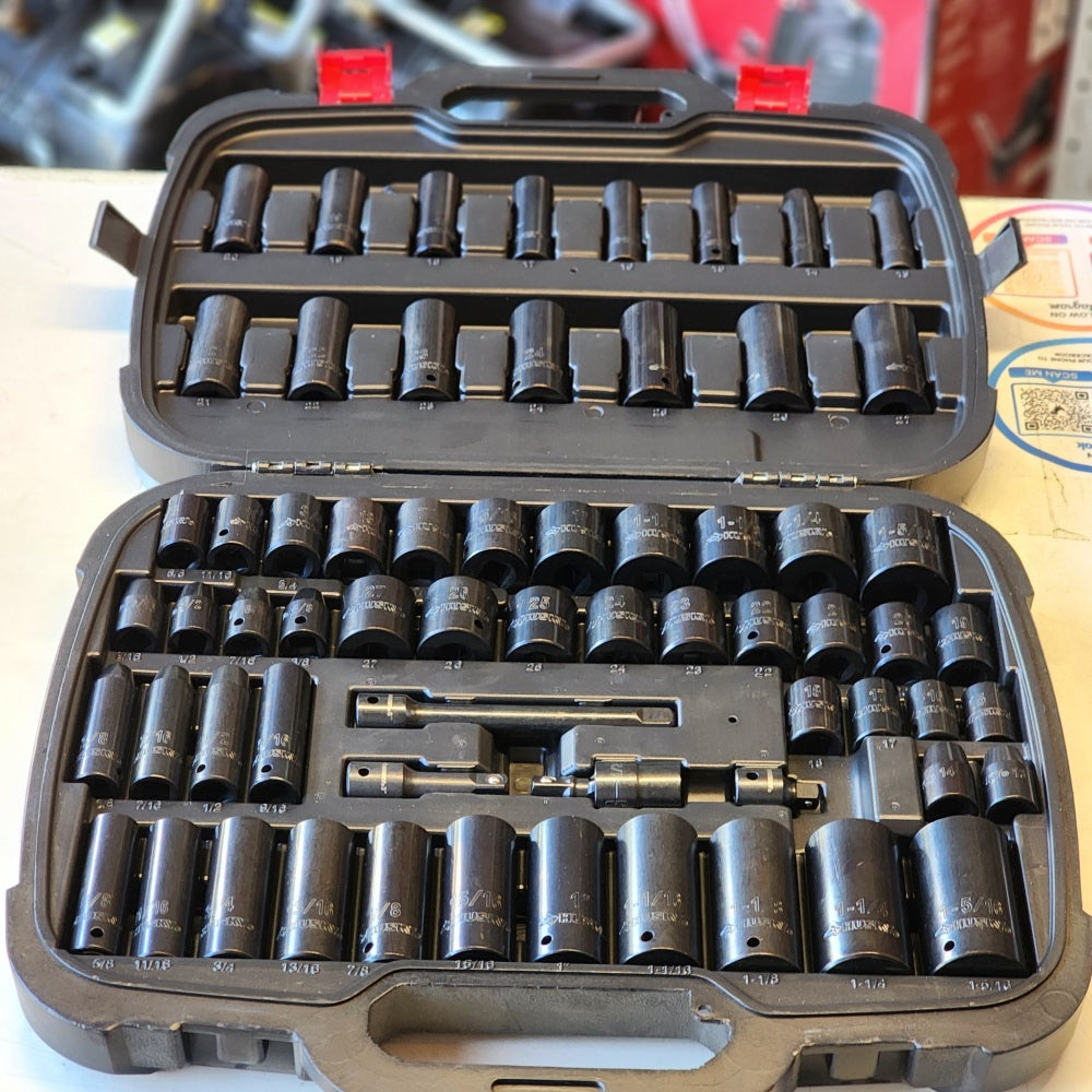 1/2 in Drive SAE/Metric 6-Point Impact Socket Set 64-Piece