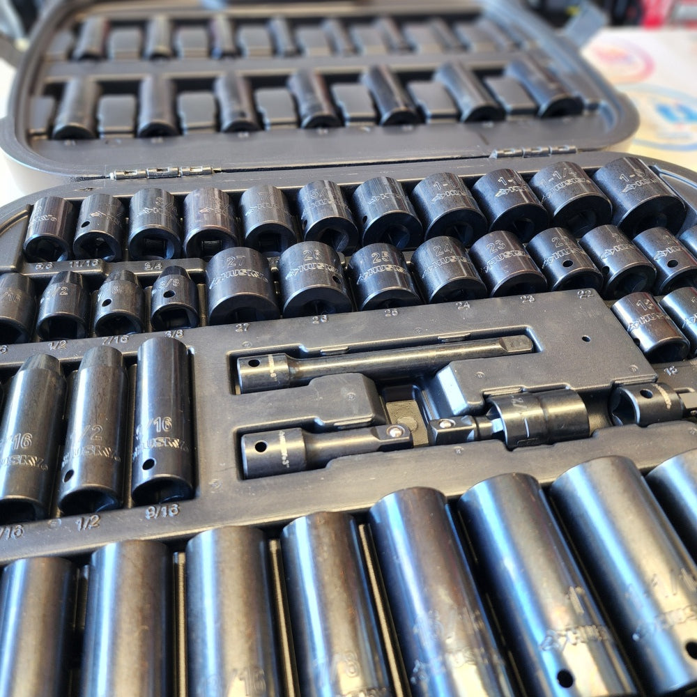 1/2 in Drive SAE/Metric 6-Point Impact Socket Set 64-Piece