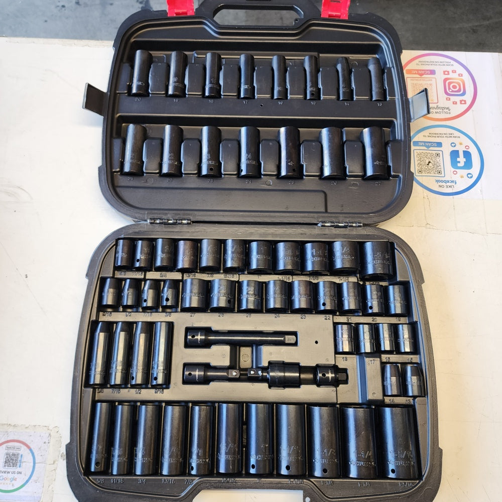 1/2 in Drive SAE/Metric 6-Point Impact Socket Set 64-Piece