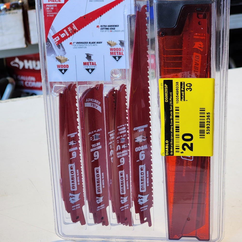 Bi-Metal Reciprocating Saw Blade Set 28-piece