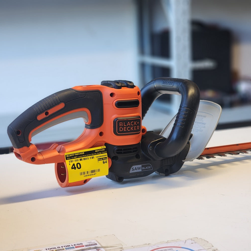 20 in, 3.8 AMP Corded Dual Action Electric Hedge Trimmer