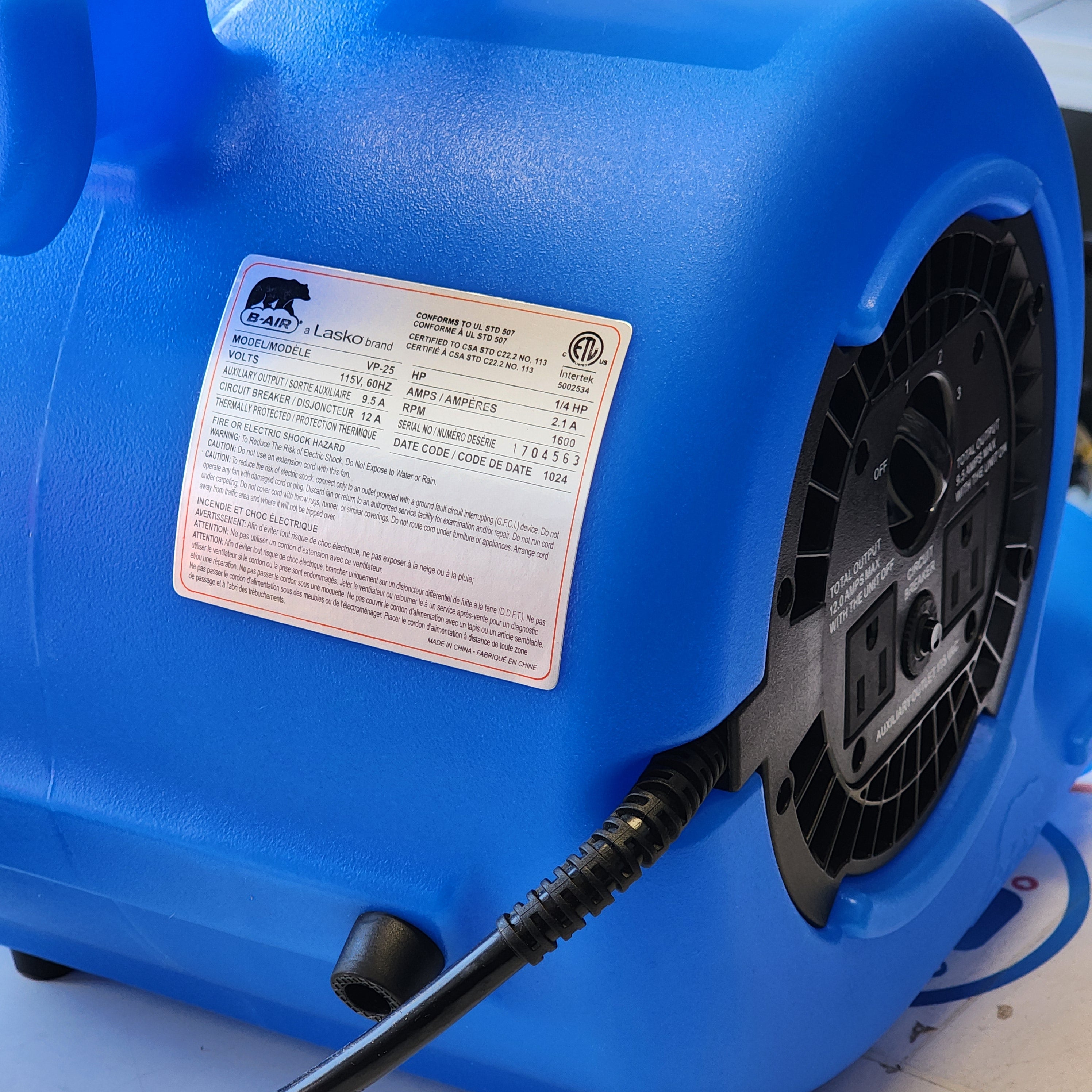 1/4 HP Air Mover Blower Fan High velocity Fan