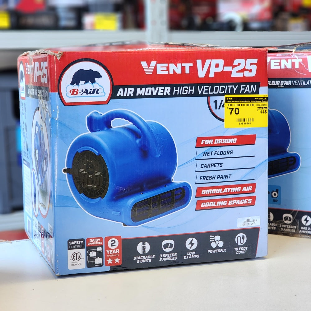 1/4 HP Air Mover Blower Fan High velocity Fan