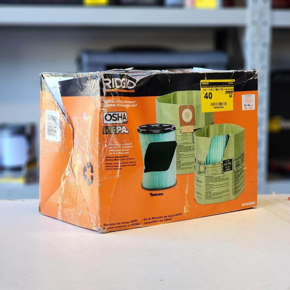 Wet Dry Vacuum OSH Compatible Kit With HEPA Level