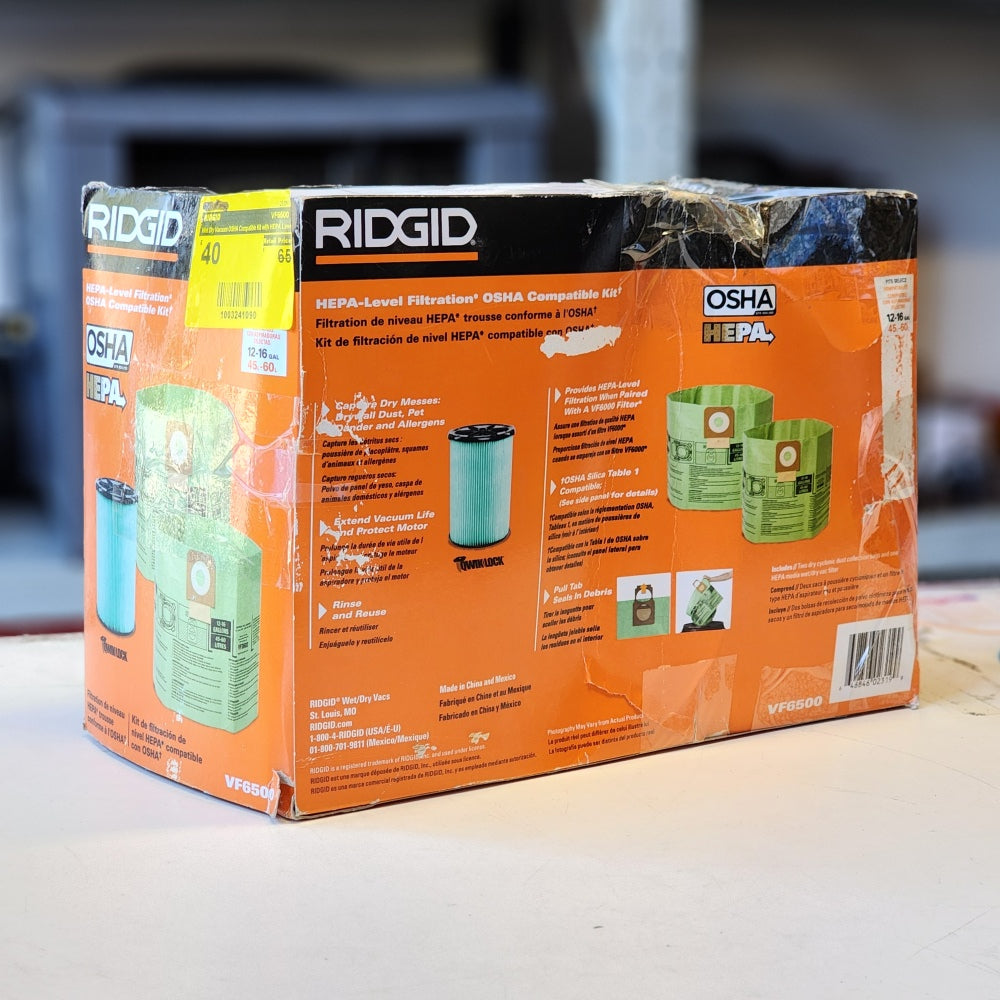 Wet Dry Vacuum OSH Compatible Kit With HEPA Level