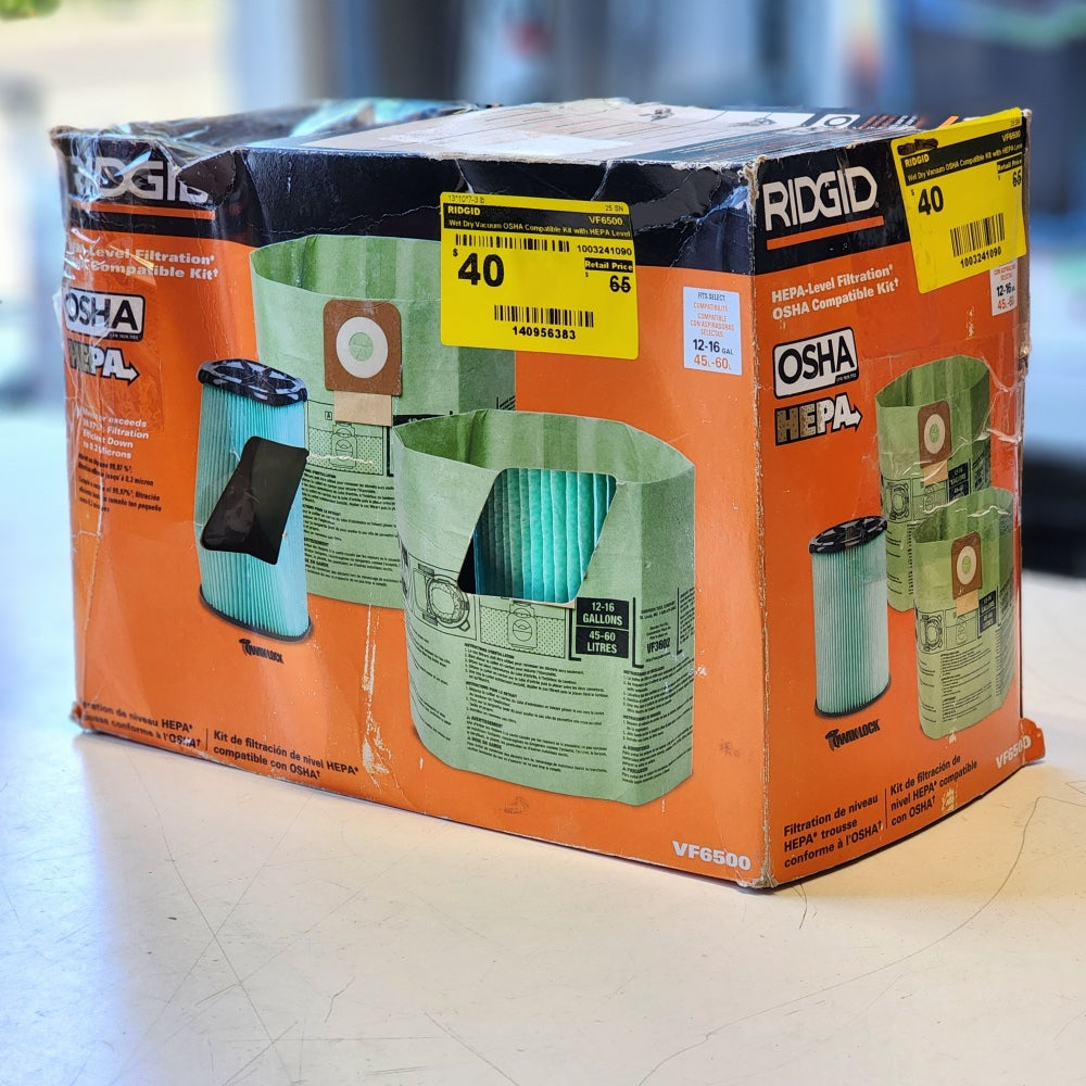 Wet Dry Vacuum OSH Compatible Kit With HEPA Level