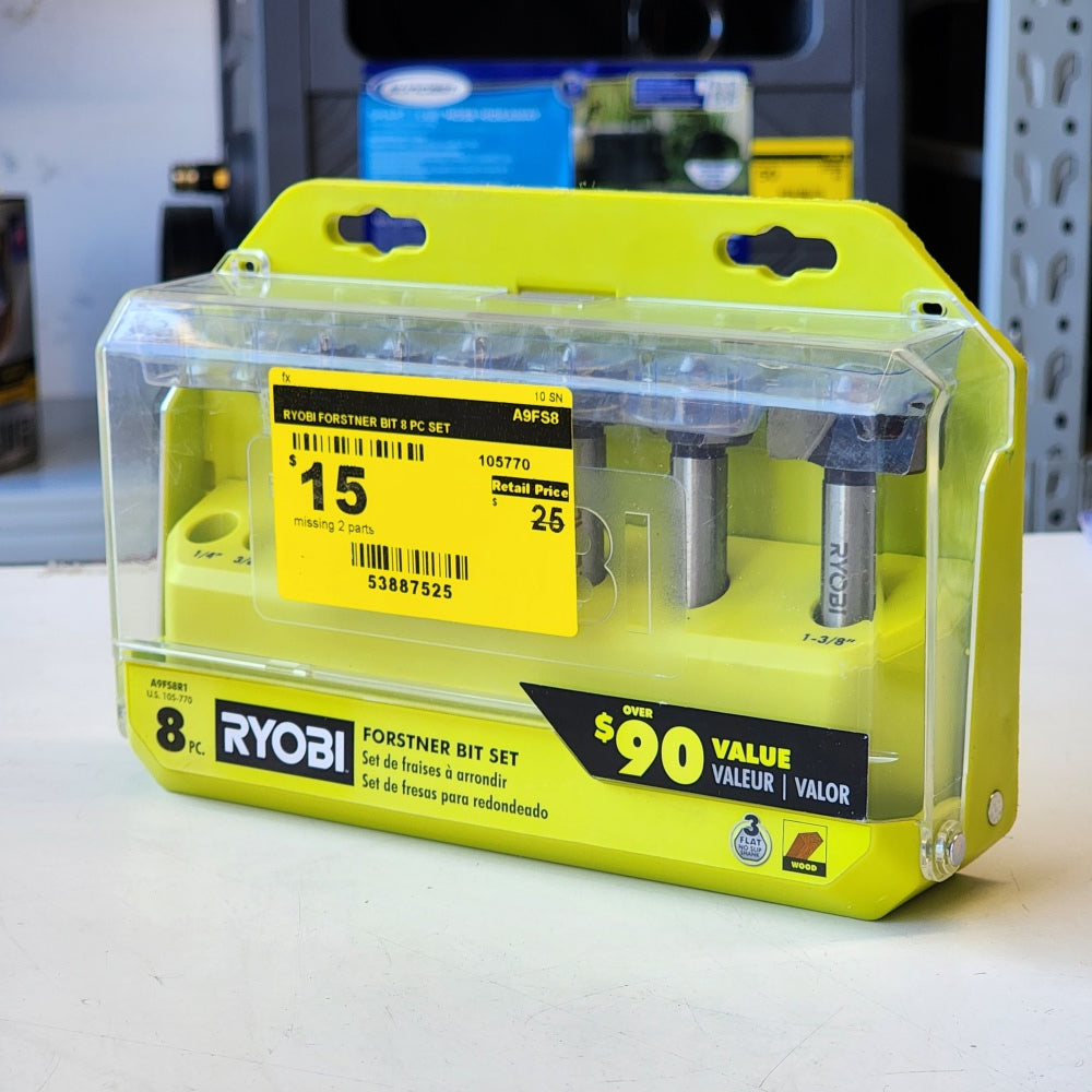 8 Piece Forstner Bit Set