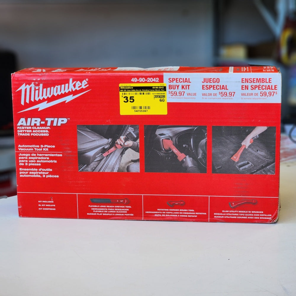 Air-Tip Claw Utility Nozzle Rotating Corner Brush Flex