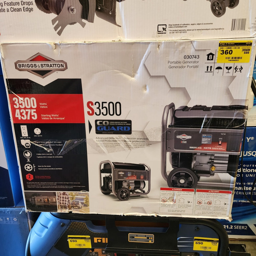 3500 Watt Recoil Start Gasoline Powered Portable Generate