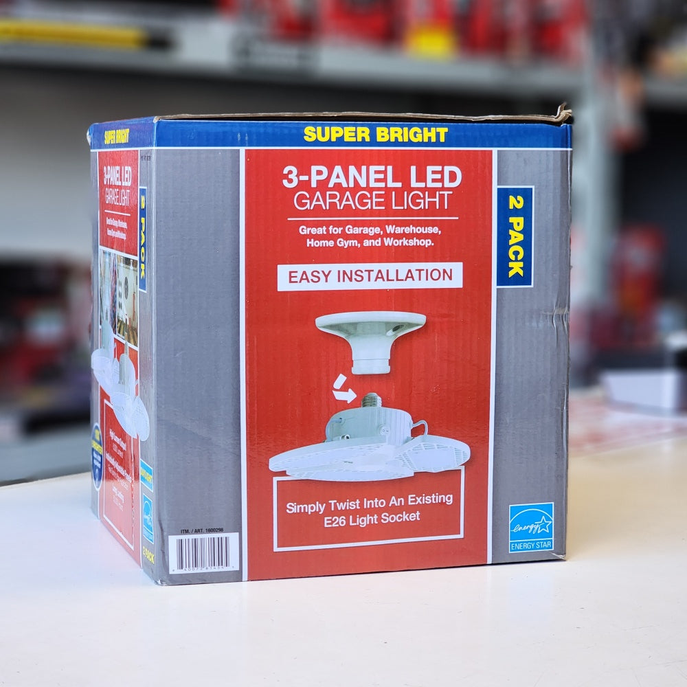 3-Panel Garage Light 2 Pack