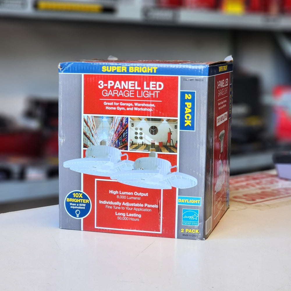 3-Panel Garage Light 2 Pack