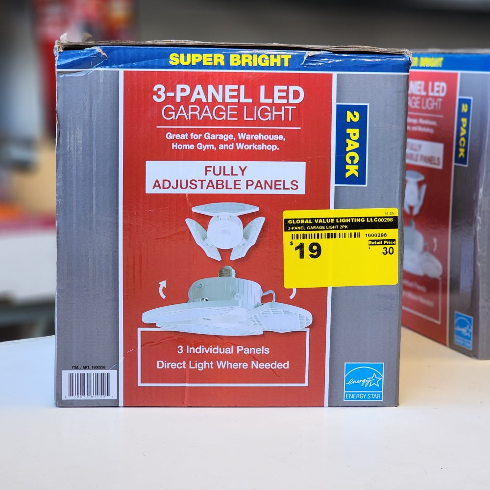 3-Panel Garage Light 2 Pack