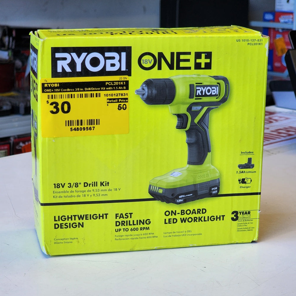 ONE + 18V Cordless 3/8 in. Drill/Driver Kit With 1.5Ah battery