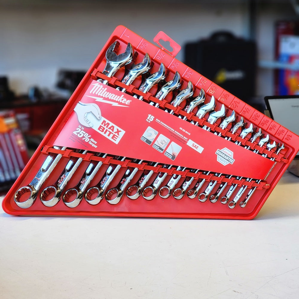 Combination SAE Wrench Mechanics Tool Set (15-piece)