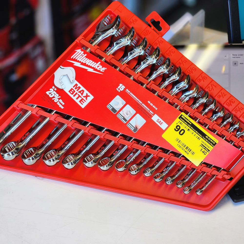 Combination SAE Wrench Mechanics Tool Set (15-piece)