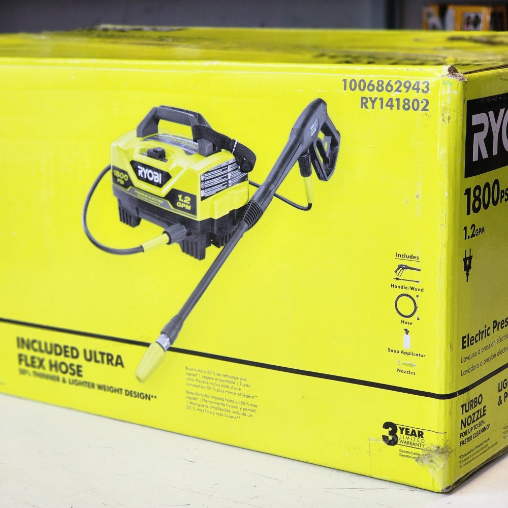 1800 PSI 1.2GPM Cold Water Corded Electric Pressure Washer