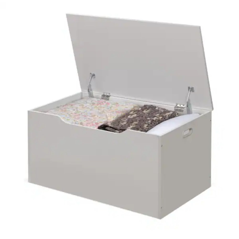 White Woodgrain Flat Bench Top Toy and Storage Box (13632)