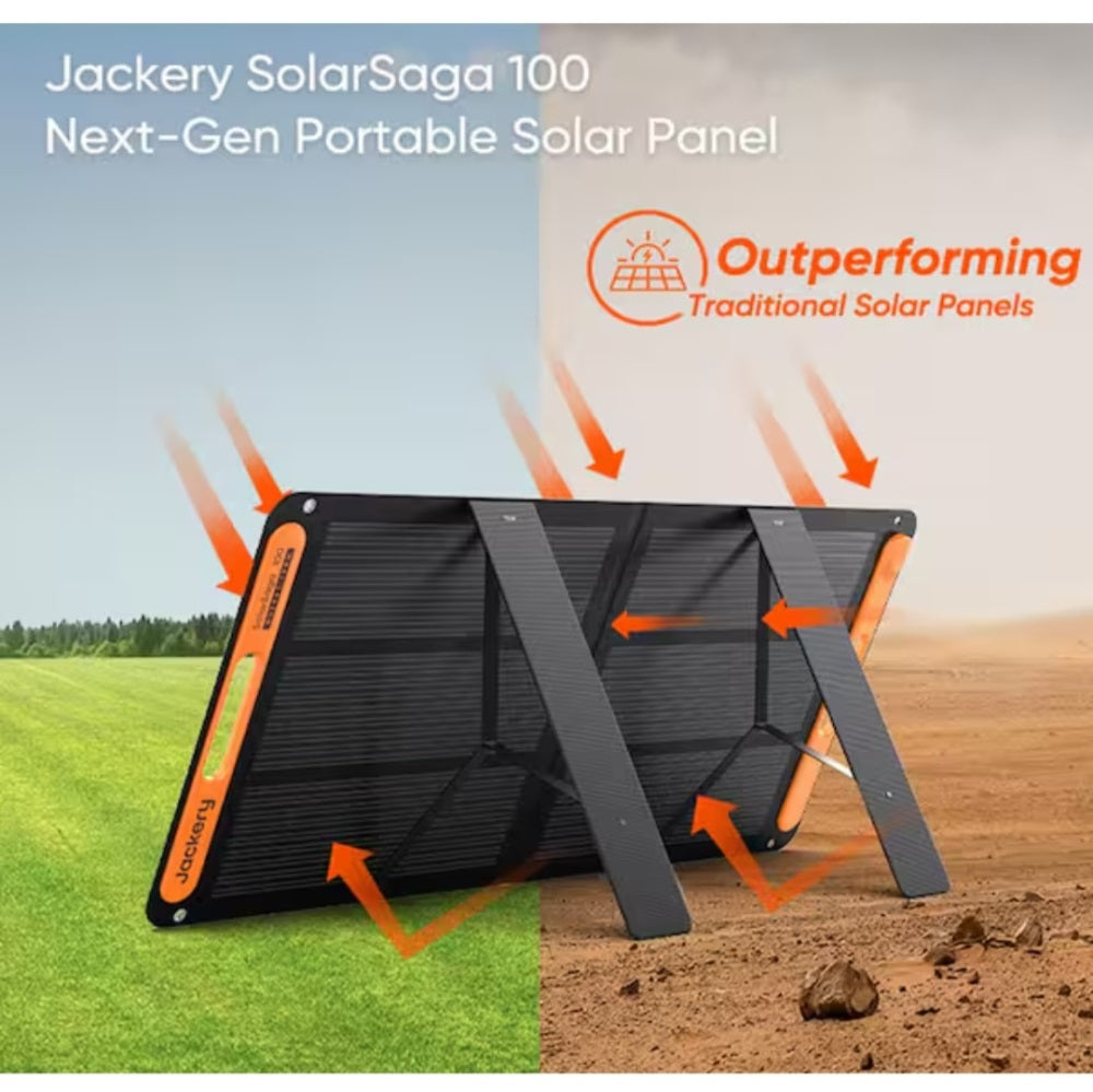 Solar Saga 100-Watt Portable Solar Panel IP68 for Explorer 300 Plus/600 Plus/880 Pro/1000 Plus/1000 v2 Power Station (21-0002-000058)