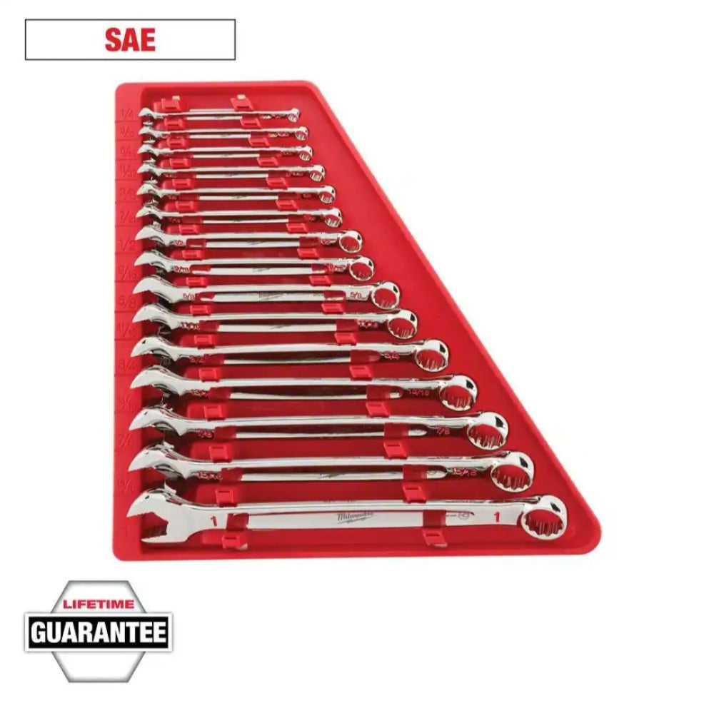 Combination SAE Wrench Mechanics Tool Set (15-piece)