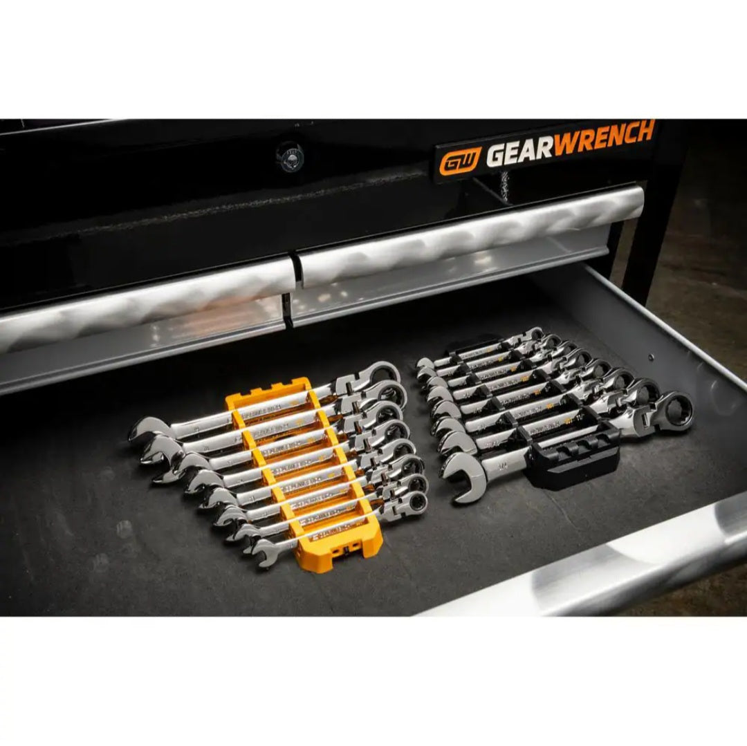 Metric 90-Tooth Flex Head Combination Ratcheting Wrench