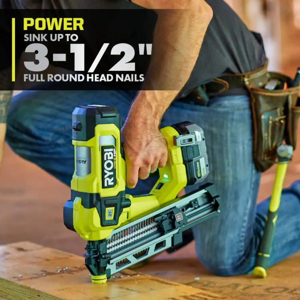 One + HP 18V Brushless Cordless Airstrike 21A,A Framing Nailer