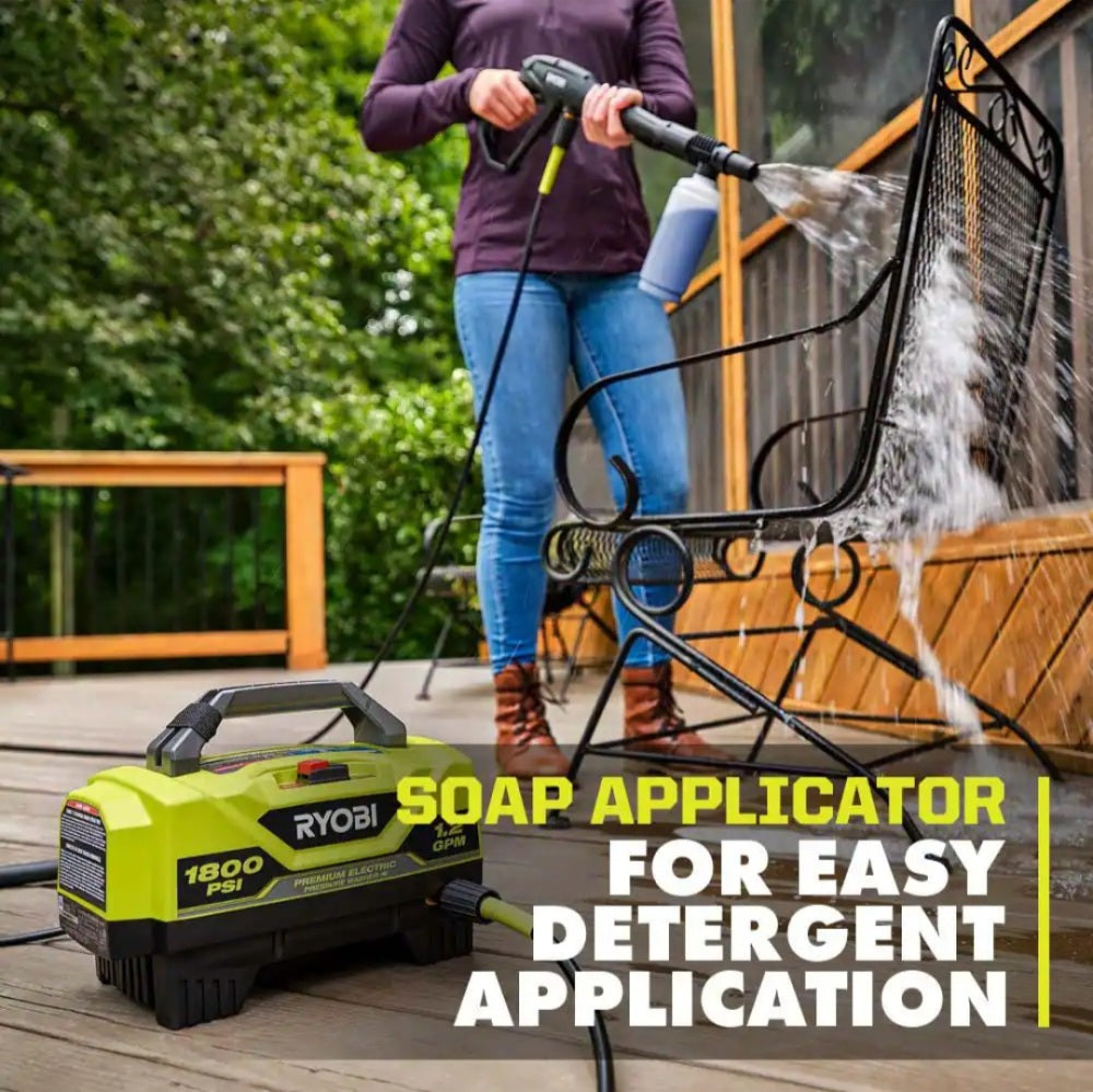 1800 PSI 1.2GPM Cold Water Corded Electric Pressure Washer