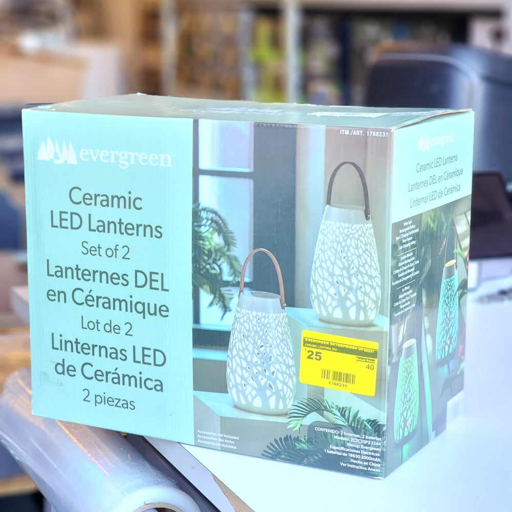 Ceramic Lantern 2pk