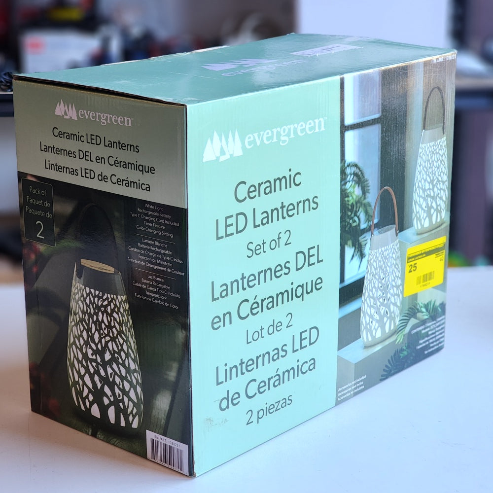 Ceramic Lantern 2pk