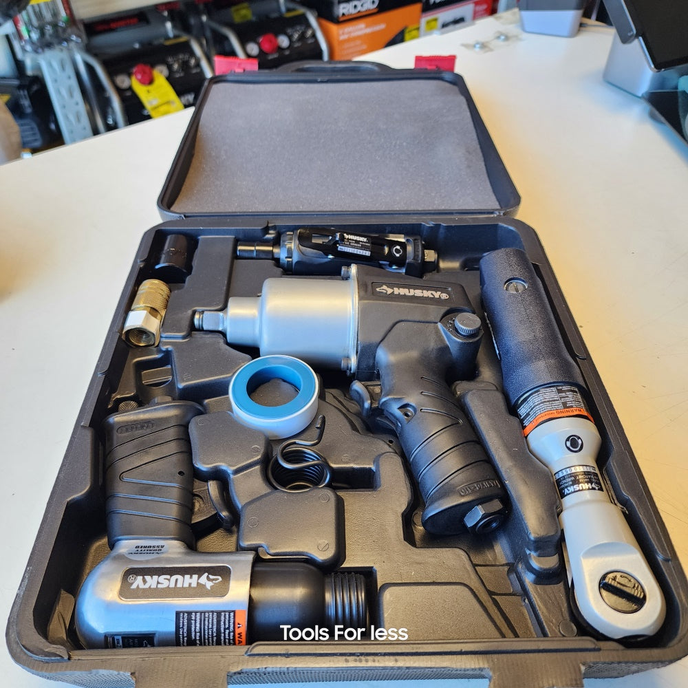 4-Pc Air Tool Kit with 1/2 in. Impact, 3/8 in. Ratchet, Di