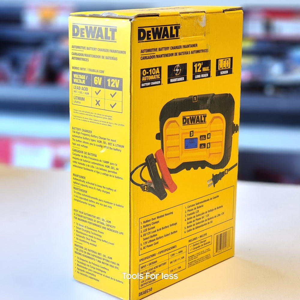 Professional 10 Amp Battery Charger, Battery Maintainer, Battery Trickle Charger (DXAEC10)