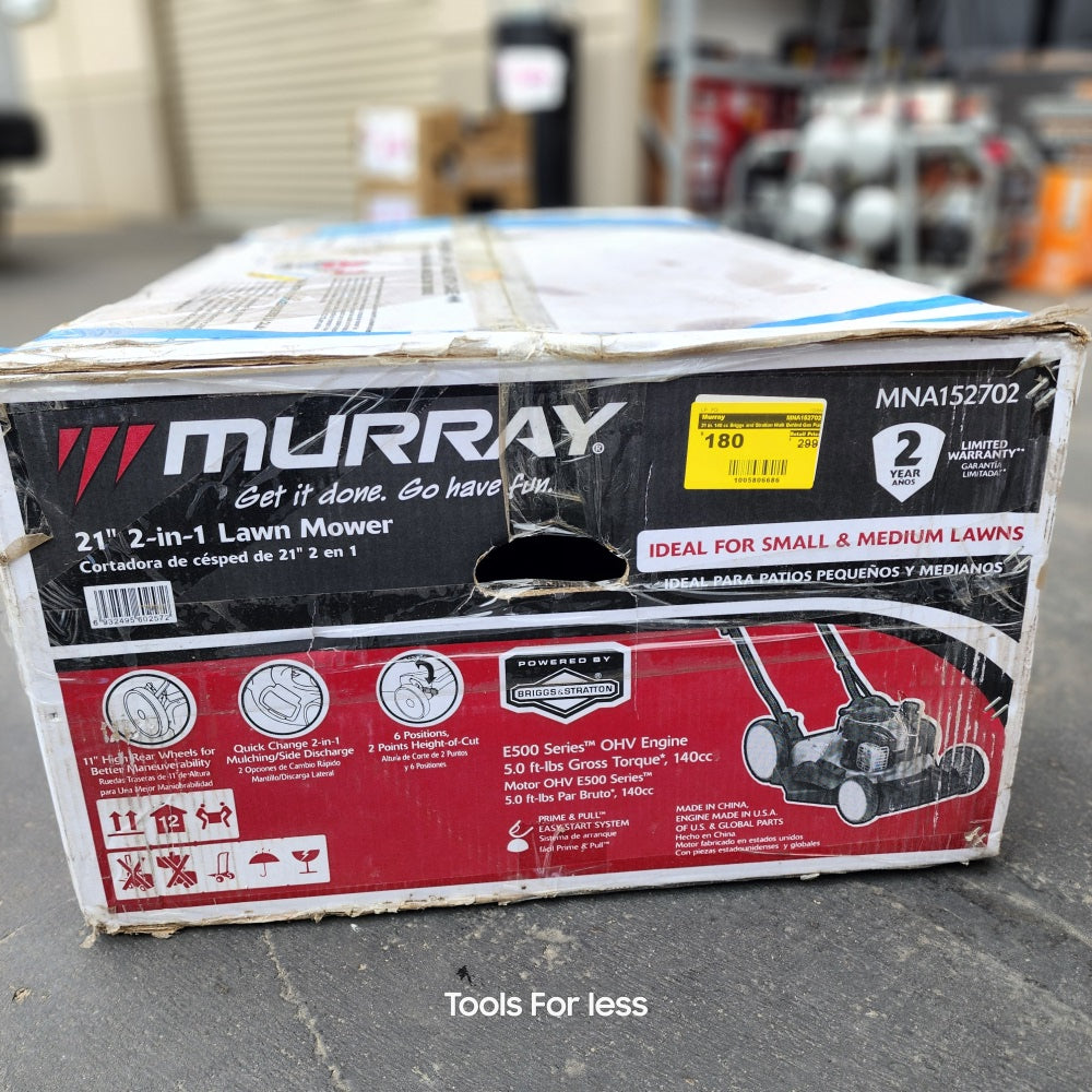21 in. 140 cc Briggs and Stratton Walk Behind Gas Push Lawn Mower with Height Adjustment and Prime 'N Pull Start (MNA152702)