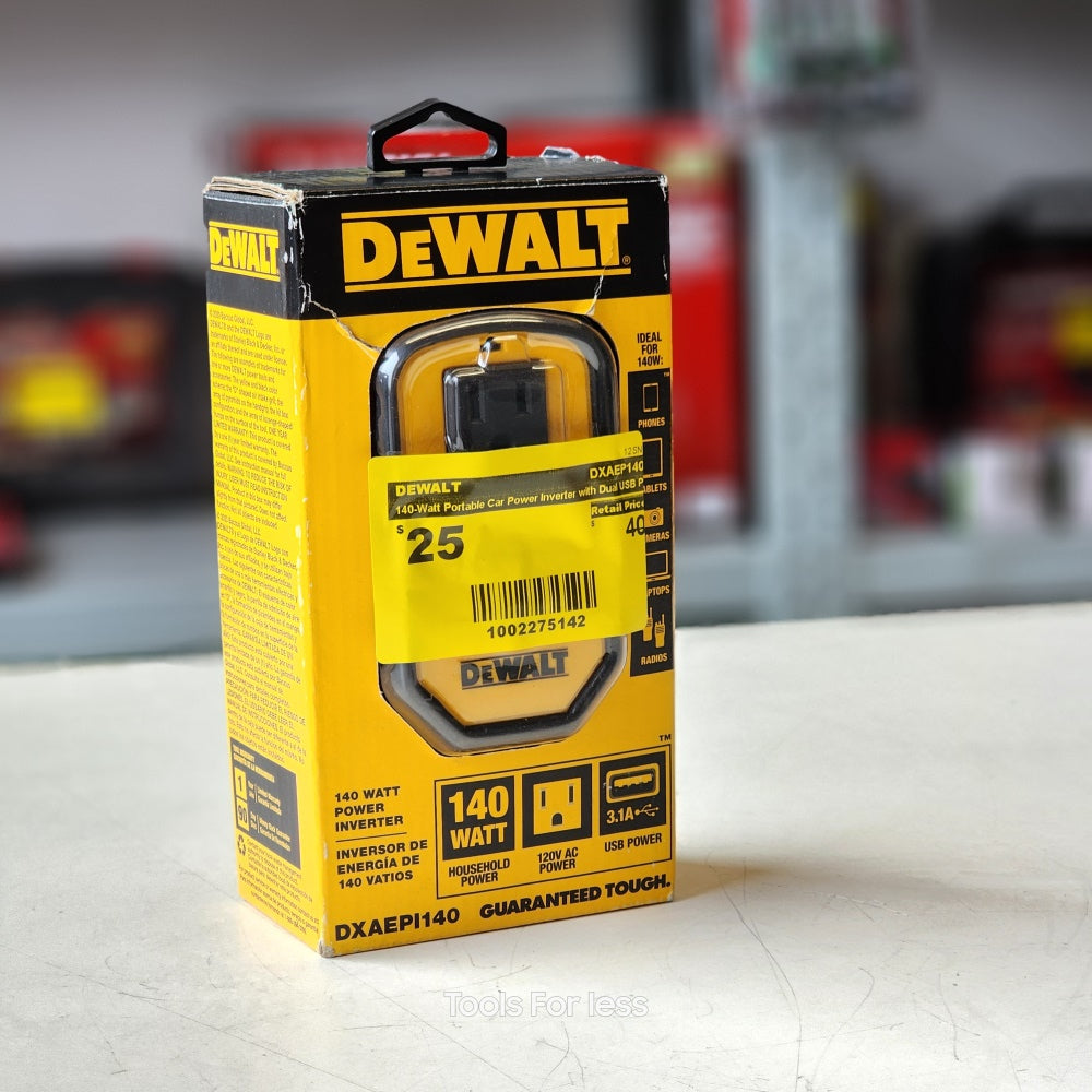 140-Watt Portable Car Power Inverter with Dual USB Ports (DXAEP140)