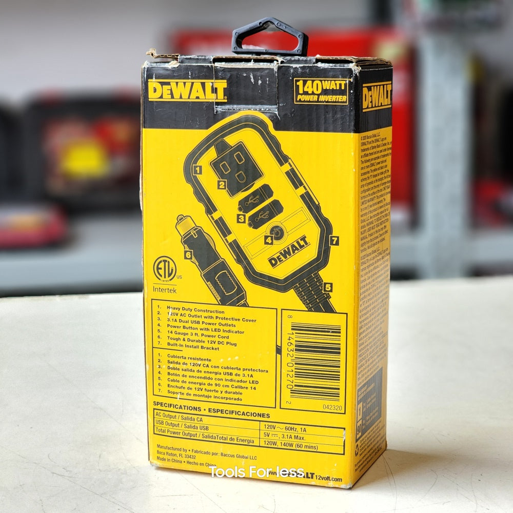140-Watt Portable Car Power Inverter with Dual USB Ports (DXAEP140)